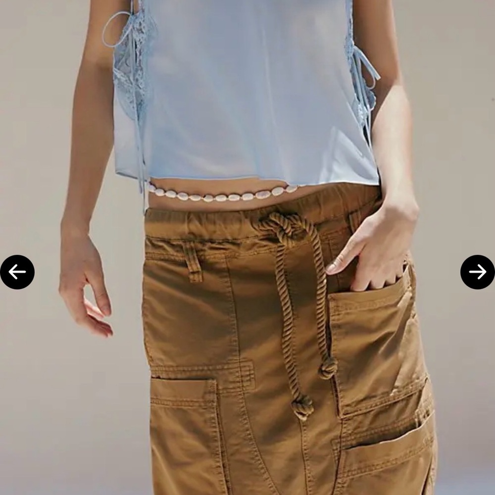 Free People womens Carmen midi cargo skirt size small - Picture 2 of 7